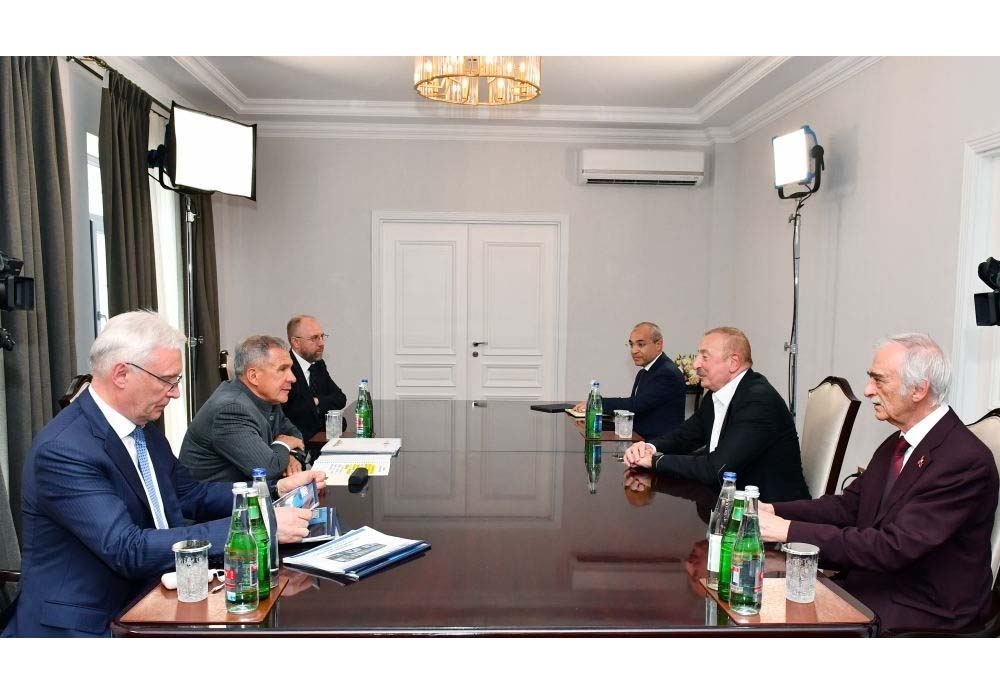 President Ilham Aliyev Rais Of Russia S Tatarstan Hold Meeting Photo