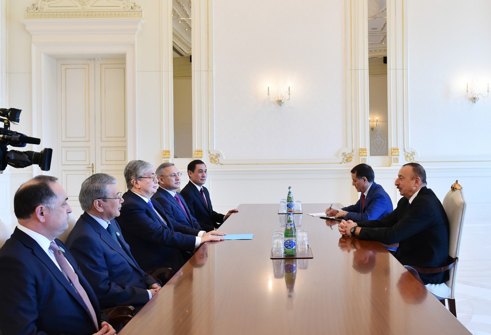 Prezident İlham Əliyev Qazaxıstan parlamenti Senatının sədrinin başçılıq et ...