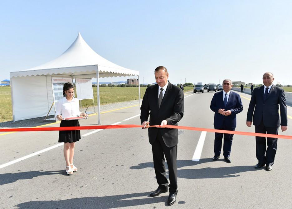 Prezident İlham Əliyev Kürdəmir-Ucar-Yevlax-Tərtər avtomobil yolunun yenidənqurmadan sonra açılışını edib