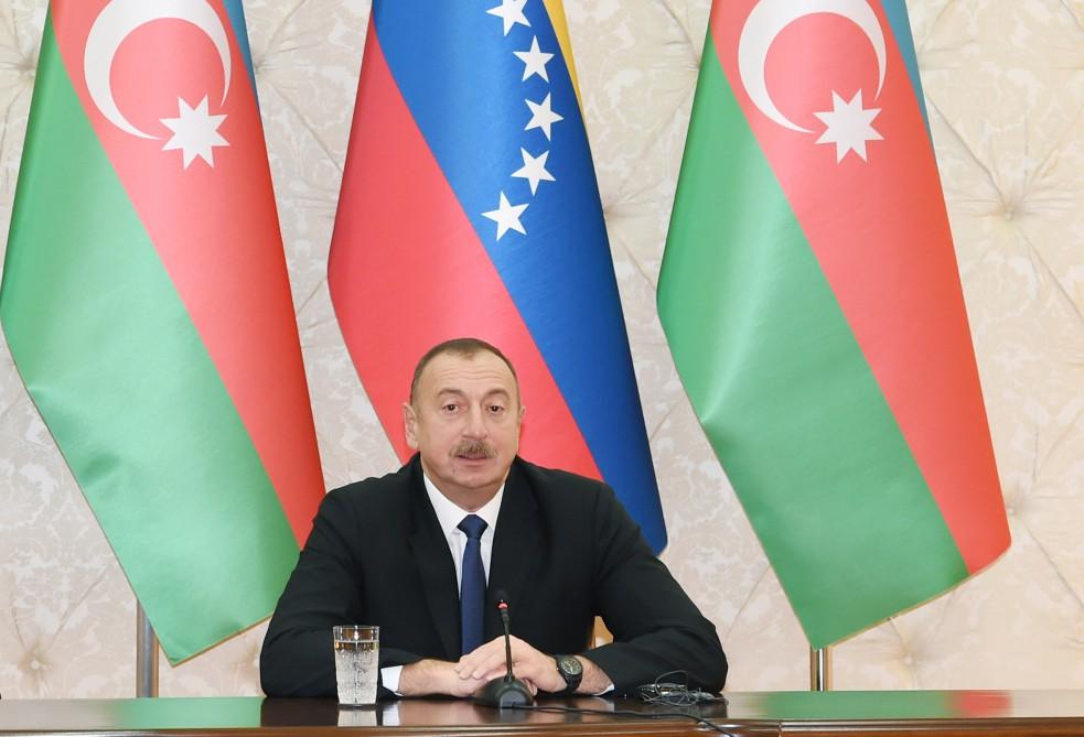 Президент Ильхам Алиев: Азербайджан признателен Венесуэле за справедливую позицию  по урегулированию нагорно-карабахского конфликта