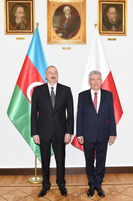 Azərbaycan Prezidenti İlham Əliyev Polşa Senatının marşalı ilə görüşüb
