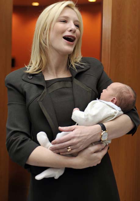 Cate Blanchett takes newborn son to 2020