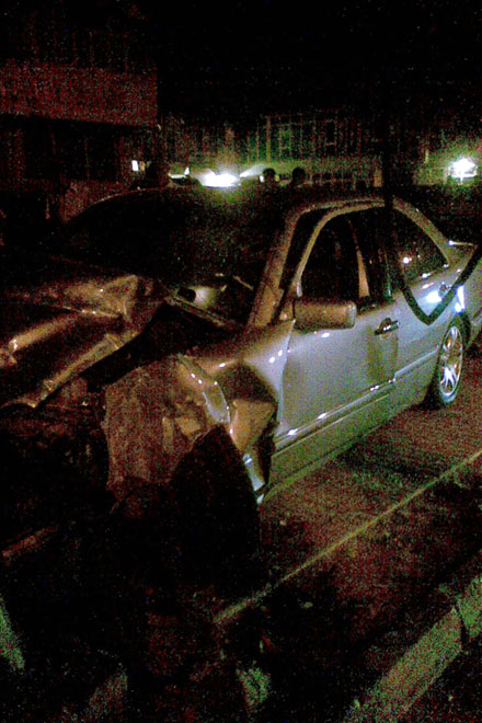 Mercedes Crashes into Vaz- 2107 in   Khoyski Avenue,  Baku