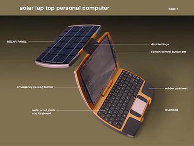 Концепт ноутбука с солнечной батареей