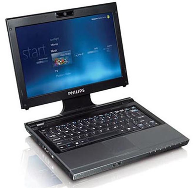 Philips X200 Ultra Portable Laptop with the Propped-Up Display