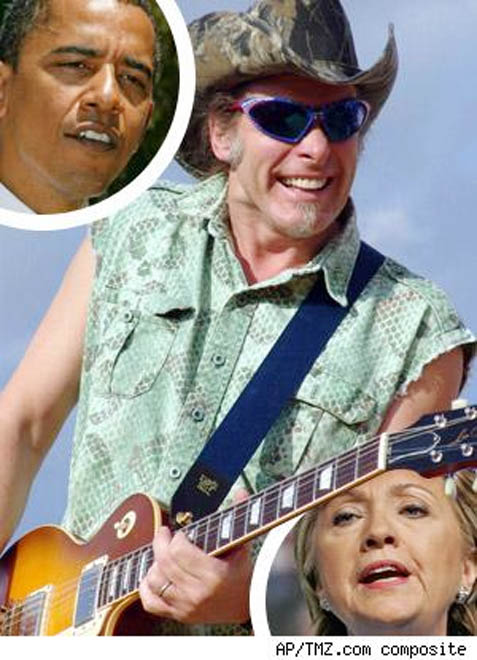 Ted Nugent blows a gasket over Barack Obama and Hillary Clinton