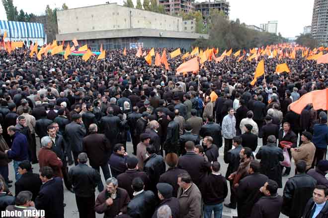 Sanctioned oppositional rally is taking place in Baku