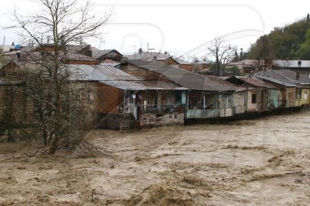 Floods occur in eastern Georgia