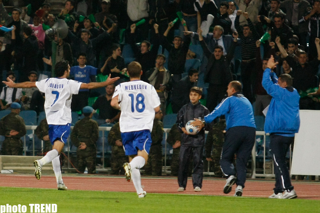 Azerbaijan-Russia match ended draw 1:1 (PHOTO)