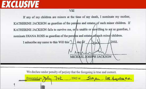 Завещание Майкла Джексона оказалось подделкой