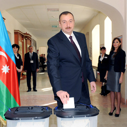 Azerbaijani President votes in municipal elections
