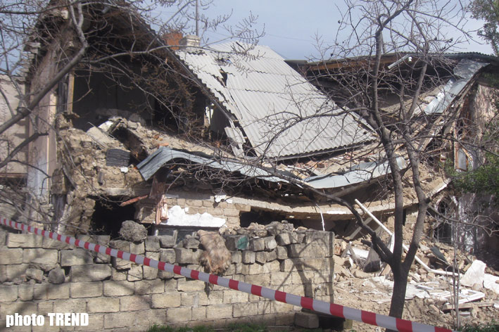 Old mill building sank in Baku