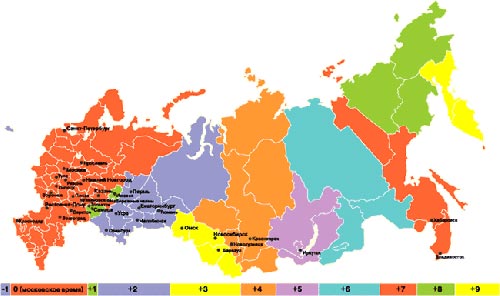 Russia eliminates 2 time zones
