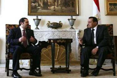 Egyptian president, Lebanese PM discuss Mideast peace