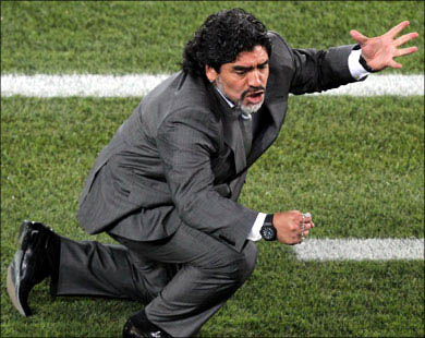 Maradona hints at quitting after knock-out by Germany