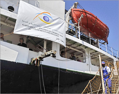 Israel intercepts Gaza aid ship, Gadafi organisation says