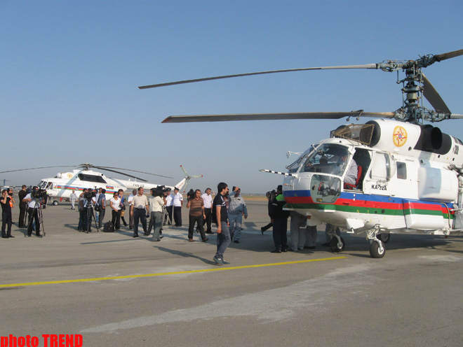 Два вертолета МЧС Азербайджана вылетели в Россию для тушения пожаров (ФОТО)