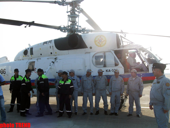 Два вертолета МЧС Азербайджана вылетели в Россию для тушения пожаров (ФОТО)