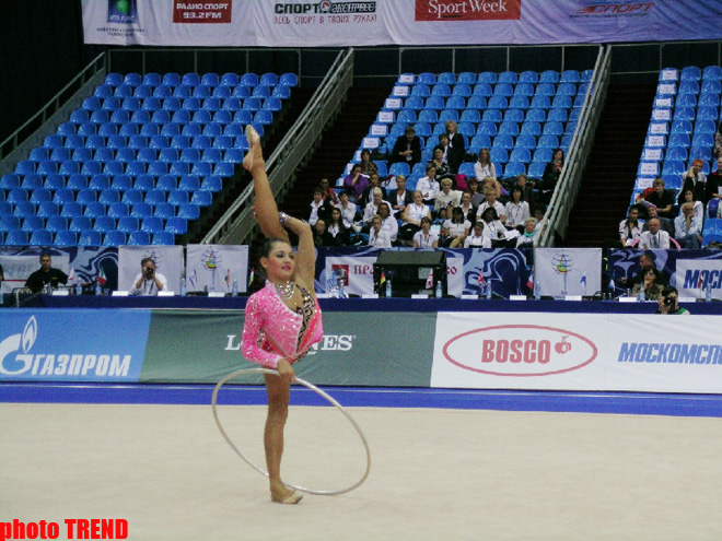 Azərbaycan gimnastları Moskvada keçirilən bədii gimnastika üzrə dünya çempionatında çıxış ediblər (FOTO)