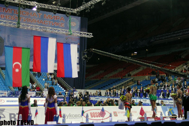 Azərbaycanlı gimnast Aliyə Qarayeva Moskvada keçirilən Dünya Çempionatının bürünc mükafatçısı olub (FOTO)