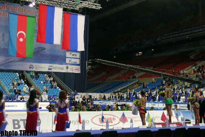 Azərbaycanlı gimnast Aliyə Qarayeva Moskvada keçirilən Dünya Çempionatının bürünc mükafatçısı olub (FOTO)