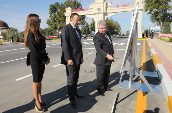 Azərbaycan Prezidenti Mingəçevir-Xaldan yolunun açılışında iştirak edib (FOTO)