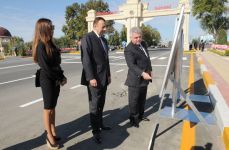 President Aliyev opens reconstructed Mingachevir-Khaldan highway (PHOTO)