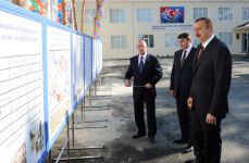 Azerbaijani president attends school opening in Sabirabad region (UPDATE) (PHOTO)