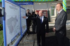 Azerbaijani President opens new houses in Saatli (PHOTO)