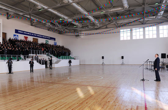 Президент Азербайджана Ильхам Алиев принял участие в открытии Олимпийского спортивного комплекса в Горадизе (ФОТО)