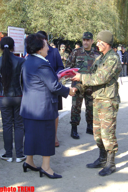 Azerbaijani Ombudsman and MP participated at the ceremony of taking oath of allegiance by soldiers (PHOTO)