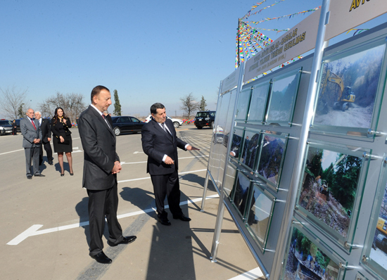 Prezident İlham Əliyev Tovuz-Böyük Qışlaq-Qaralar avtomobil yolunun açılışında iştirak edib (FOTO)