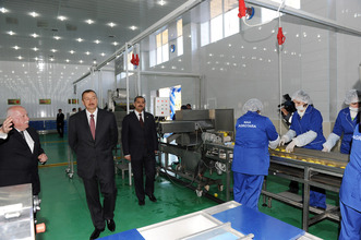 President Ilham Aliyev opens fruit drying and processing enterprise in Samukh (PHOTO)
