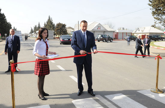 Azərbaycan Prezidenti Astara-Bala Şahağac kəndi avtomobil yolunun açılışında iştirak edib (FOTO)