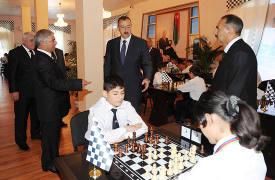 Azerbaijani President inaugurates newly constructed building of Chess School in Agjabadi (PHOTO)