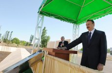 Президент Азербайджана принял участие в церемонии закладки фундамента Центральной больницы в Агджабеди (ФОТО)