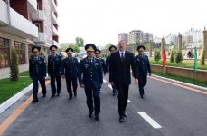 Azərbaycan Prezidenti DSX əməkdaşları üçün inşa edilmiş yeni yaşayış kompleksinin açılışında iştirak edib (FOTO)