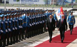 Serbiyada Azərbaycan Prezidentinin rəsmi qarşılanma mərasimi olub (FOTO)