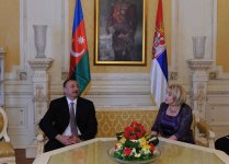 President Ilham Aliyev meets speaker of Serbian parliament (PHOTO)