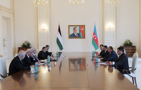 Azerbaijani, Palestinian presidents have expanded meeting (PHOTO)