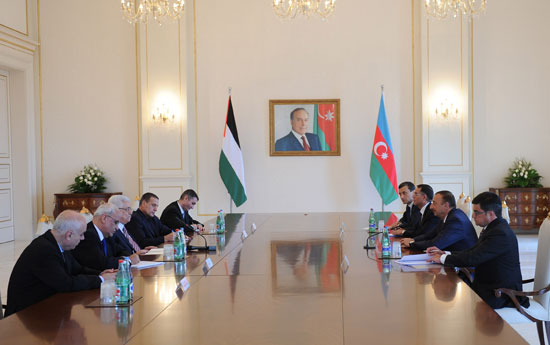 Azerbaijani, Palestinian presidents have expanded meeting (PHOTO)