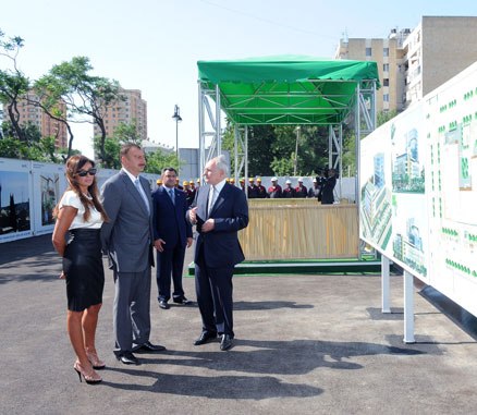 Azerbaijani President lays foundation stone for Baku Health Center (PHOTO)