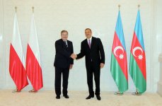 Polish President officially welcomed to Azerbaijan (PHOTO)