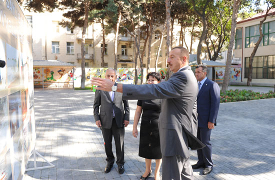 Azerbaijani President sees newly-reconstructed kindergarten in Baku (PHOTO)