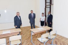 Azerbaijani President inspects reconstruction of school No160 in Baku (PHOTO)