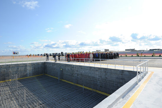 Azerbaijani President lays foundation stone of a unit at Shimal power station (PHOTO)