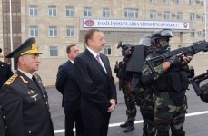 Президент Ильхам Алиев принял участие в открытии Н-ского военного городка Внутренних войск в Губе (ФОТО)