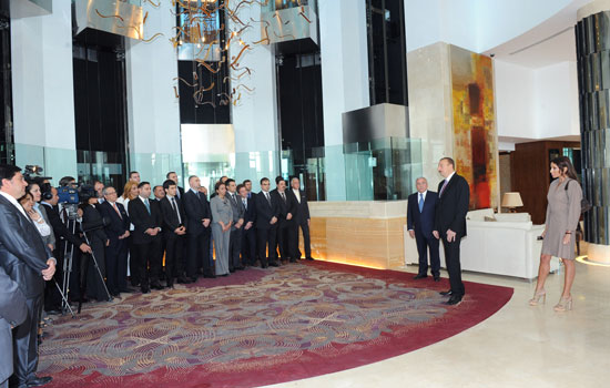 Azerbaijani President and his spouse opens Hilton Baku hotel complex (PHOTO)