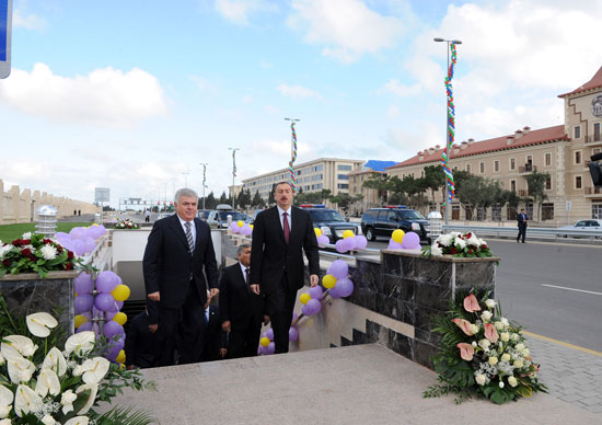 Azerbaijani President inaugurates pedestrian underpasses and interchange on Mardakan highway (UPDATE) (PHOTO)