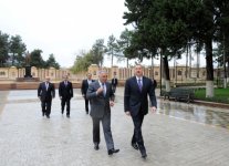 Azerbaijani President arrives in Agdash region (PHOTO)